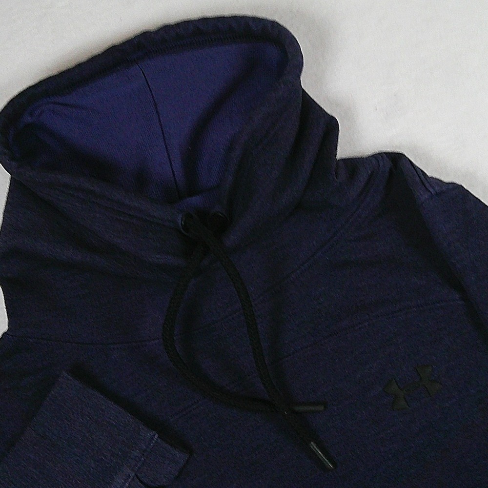 Under Armour Womens Navy Blue Funnel Neck Hoodie Loose‎ Fit Sweatshirt Small